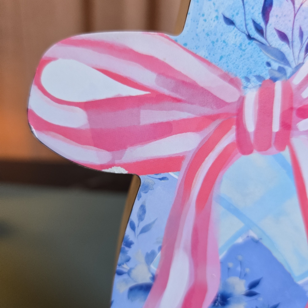 Luxury Fashion Inspired Decor Blue Floral Bottle with Pink Ribbon - Picture 8 of 9